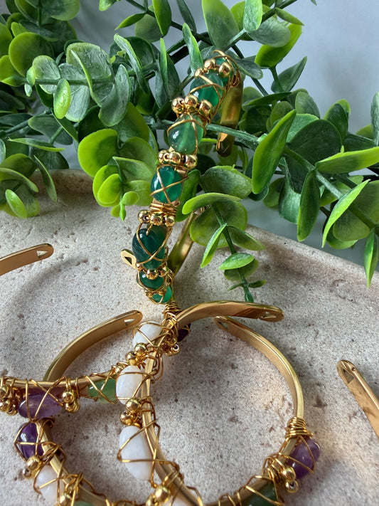 Gemstone Wire Cuff